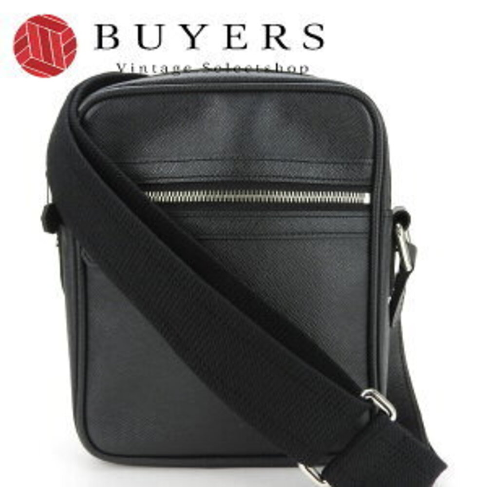 Louis Vuitton Shoulder Bag Crossbody Dimitri Taiga Leather Ardoise Black